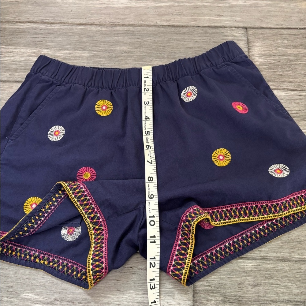 Madewell Navy Blue Embroidered Pull-On Shorts Circle Print Geometric Trim Boho - Picture 8 of 10